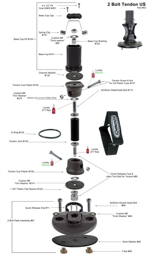 Chinook Mast Base 2-Bolt Tendon 1 Chinook Mast Base 2-Bolt Tendon