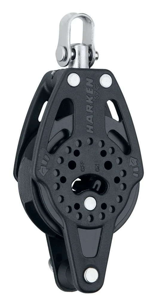 Harken Block 57mm Carbo Ratch Single With Becket 1 Harken Block 57mm Carbo Ratch Single With Becket